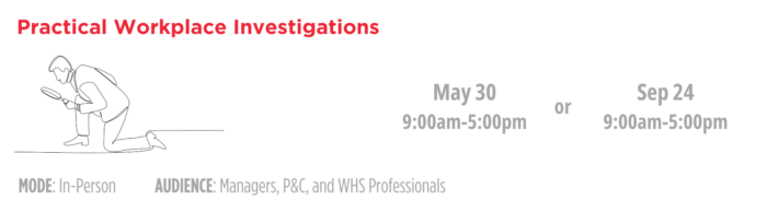 Wokshop Practical Workplace Investigations